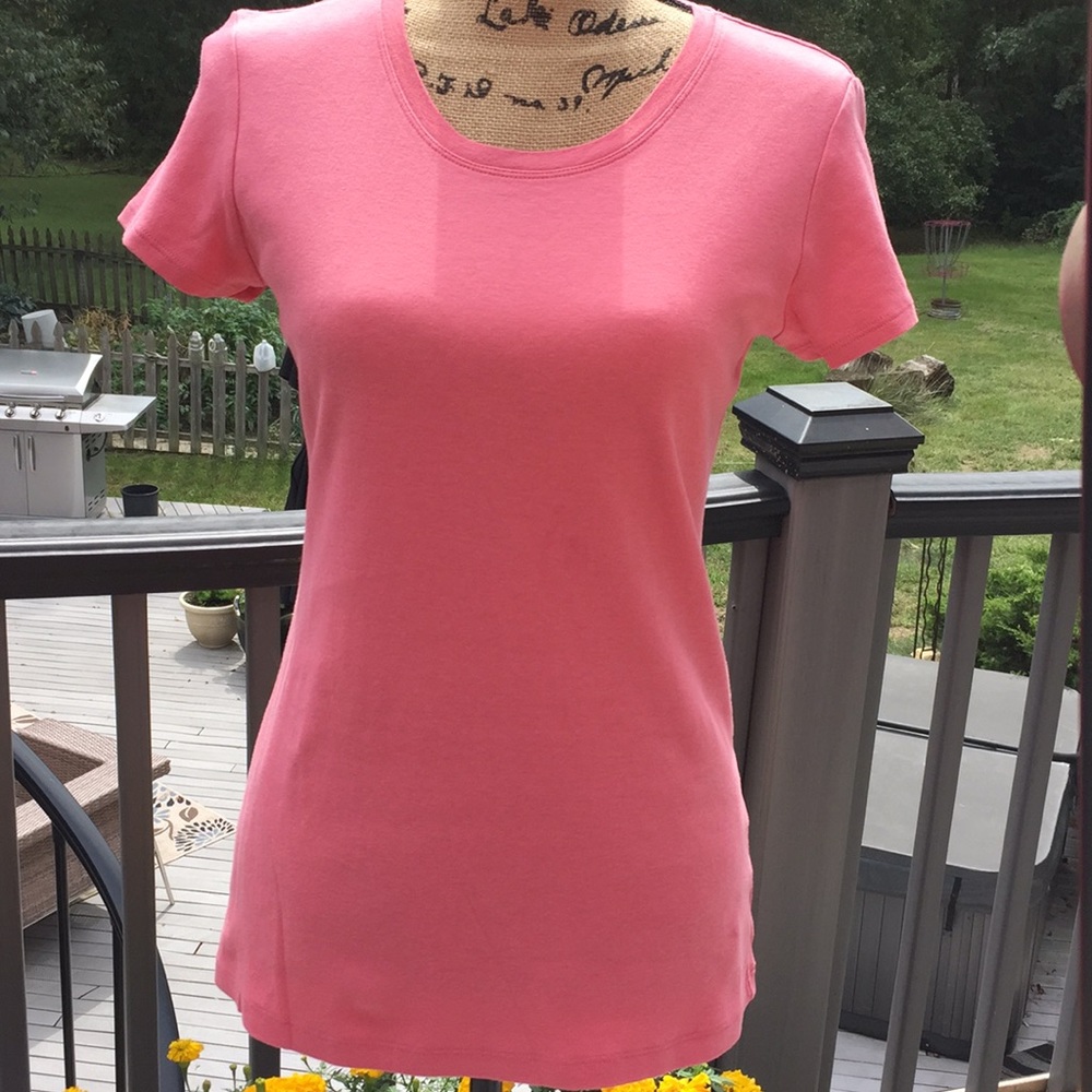 Banana Republic Top Dusty Rose Scoop Neck Short Sleeve Large